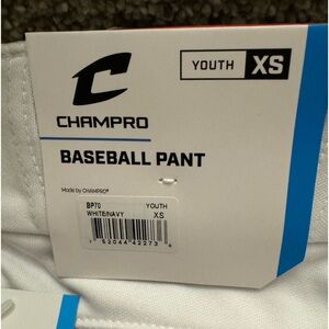 Champro Youth XS Knicker Baseball Pants Color White brand New